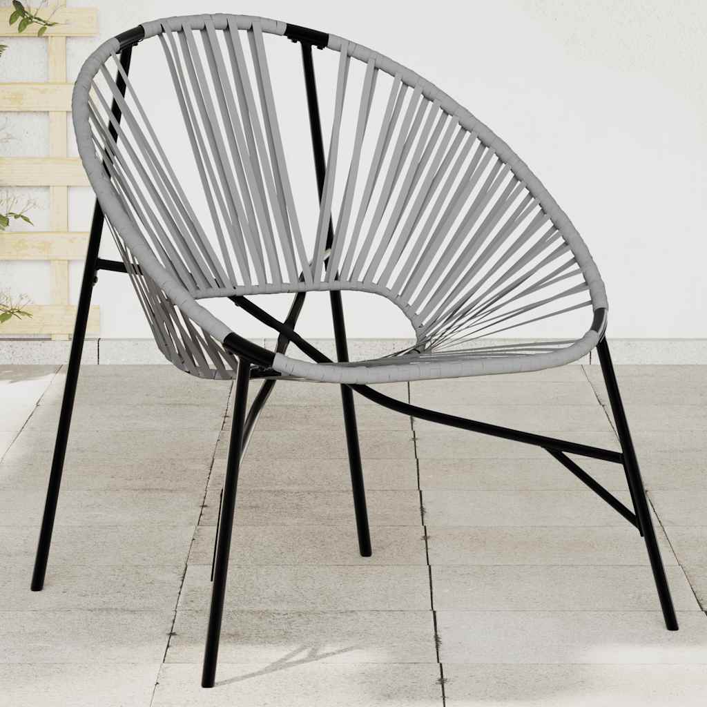 Garden Egg Chair Black and Light Grey Poly Rattan